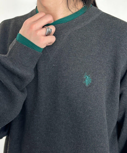 U.S. POLO ASSN. 撞色層疊設計圓領針織衫