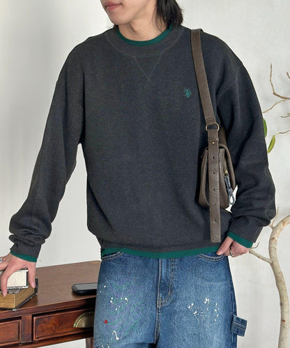 U.S. POLO ASSN. 撞色層疊設計圓領針織衫