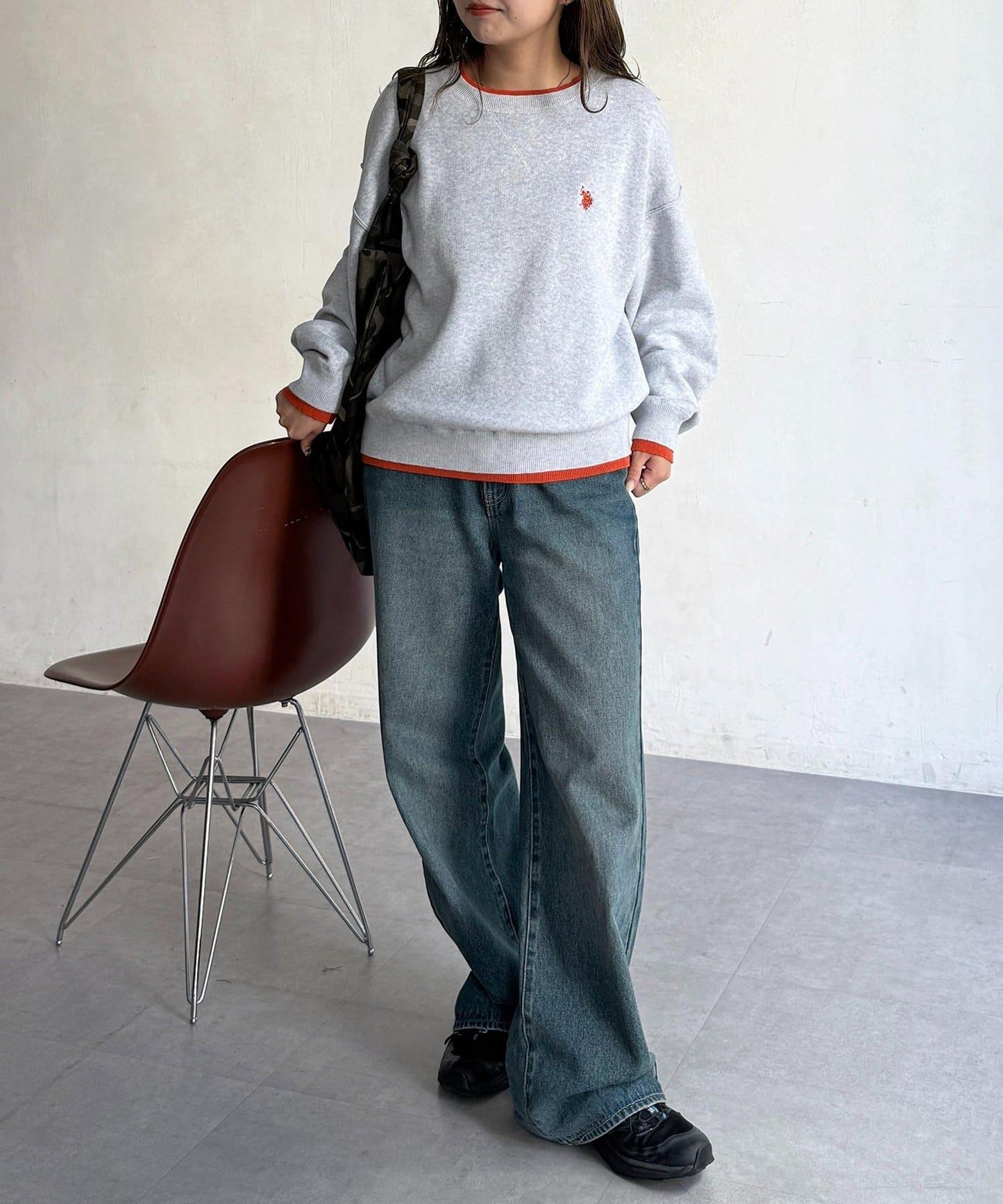 U.S. POLO ASSN. 假兩件設計 衛衣風針織 針織衫