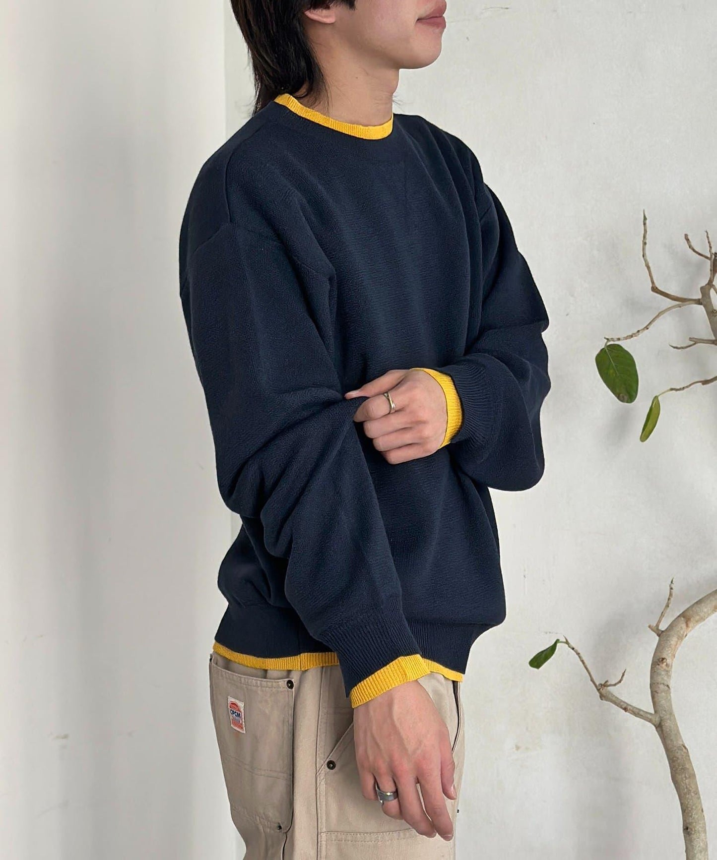 U.S. POLO ASSN. 撞色層疊設計圓領針織衫