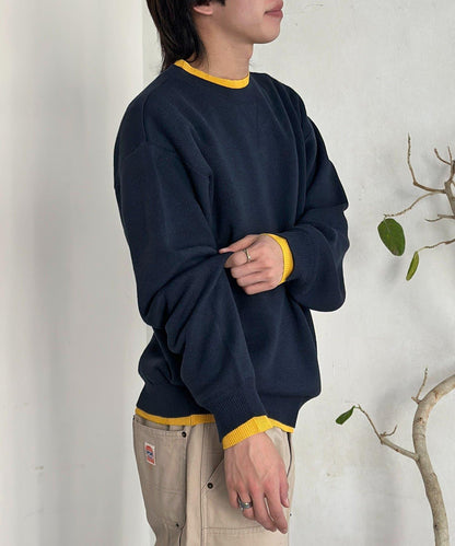 U.S. POLO ASSN. 撞色層疊設計圓領針織衫