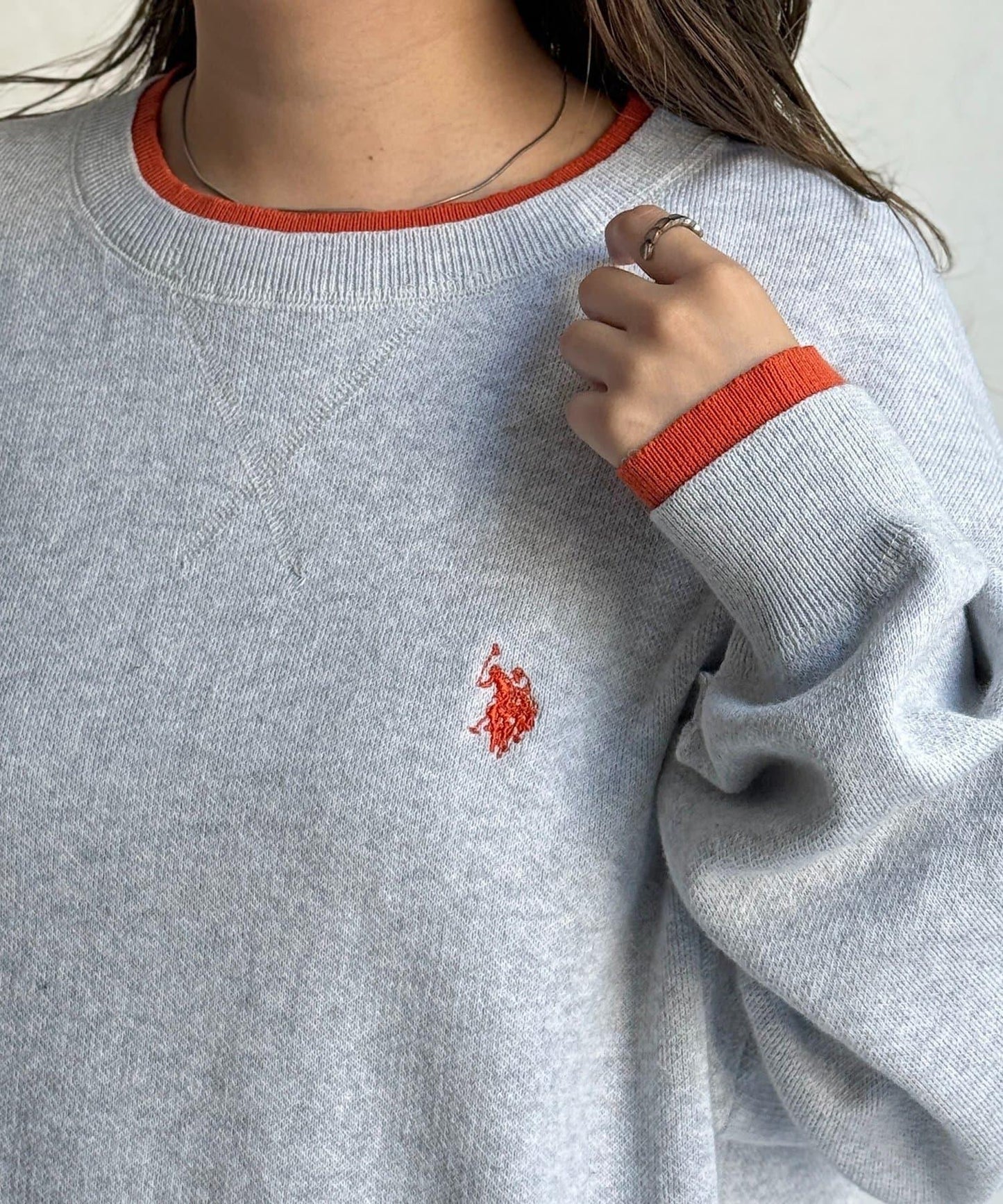 U.S. POLO ASSN. 假兩件設計 衛衣風針織 針織衫