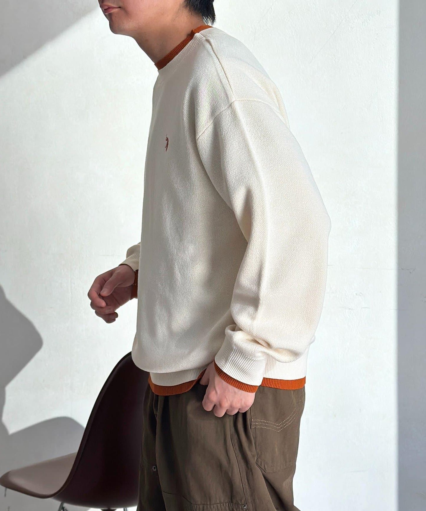 U.S. POLO ASSN. 撞色層疊設計圓領針織衫