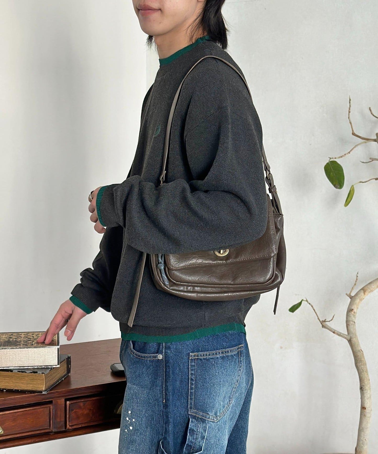 U.S. POLO ASSN. 撞色層疊設計圓領針織衫