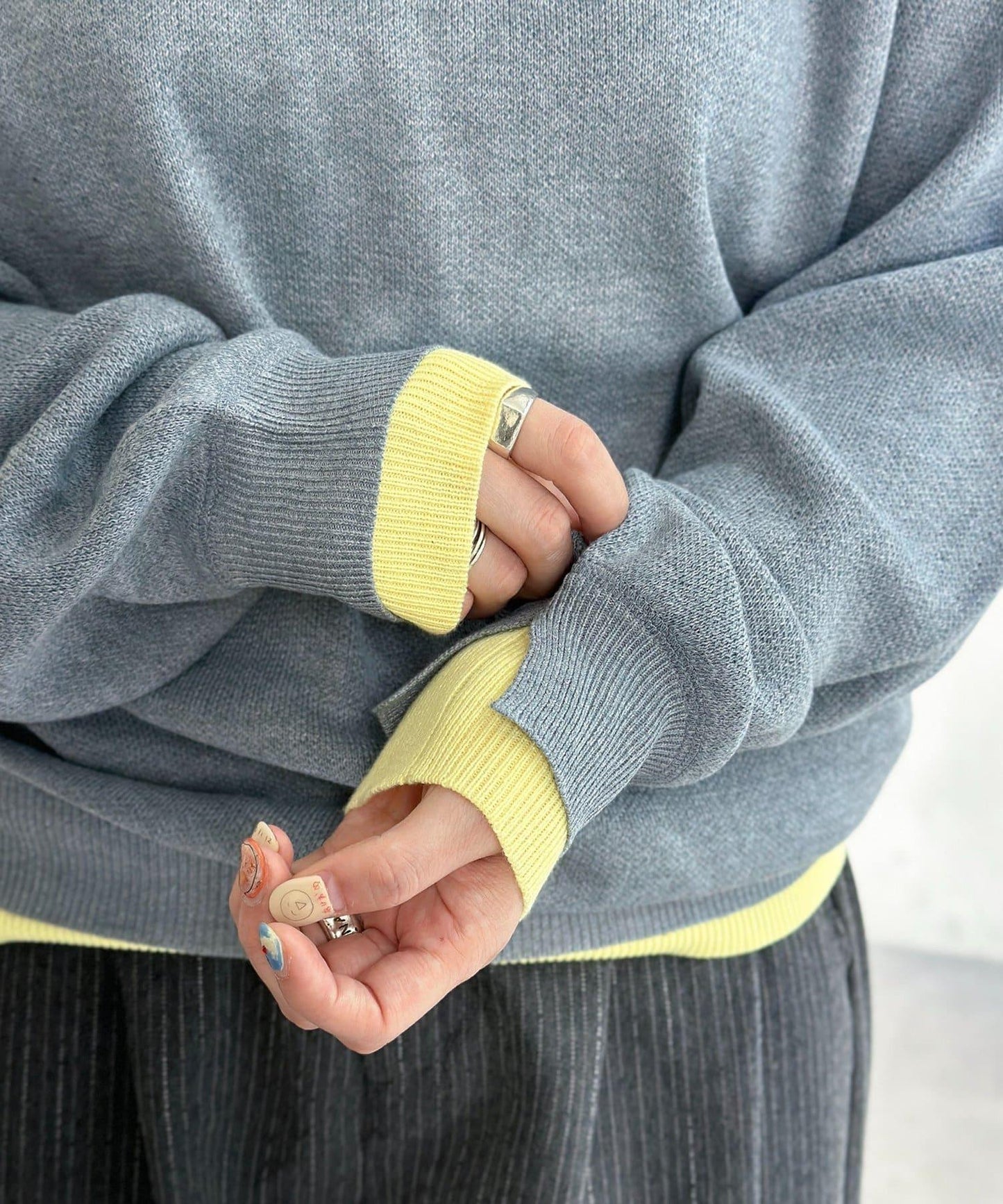 U.S. POLO ASSN. 撞色層疊設計圓領針織衫