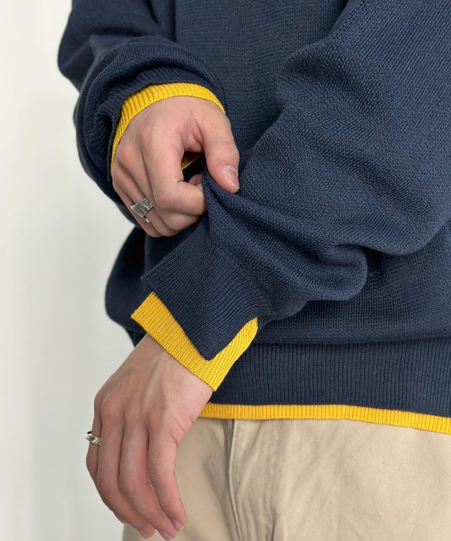 U.S. POLO ASSN. 撞色層疊設計圓領針織衫