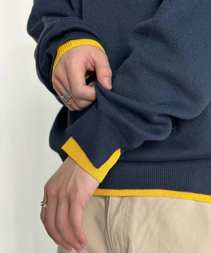 U.S. POLO ASSN. 撞色層疊設計圓領針織衫