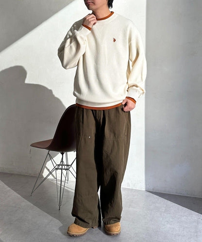 U.S. POLO ASSN. 撞色層疊設計圓領針織衫