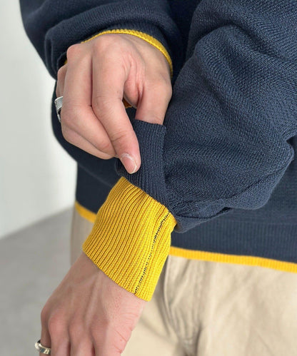 U.S. POLO ASSN. 撞色層疊設計圓領針織衫