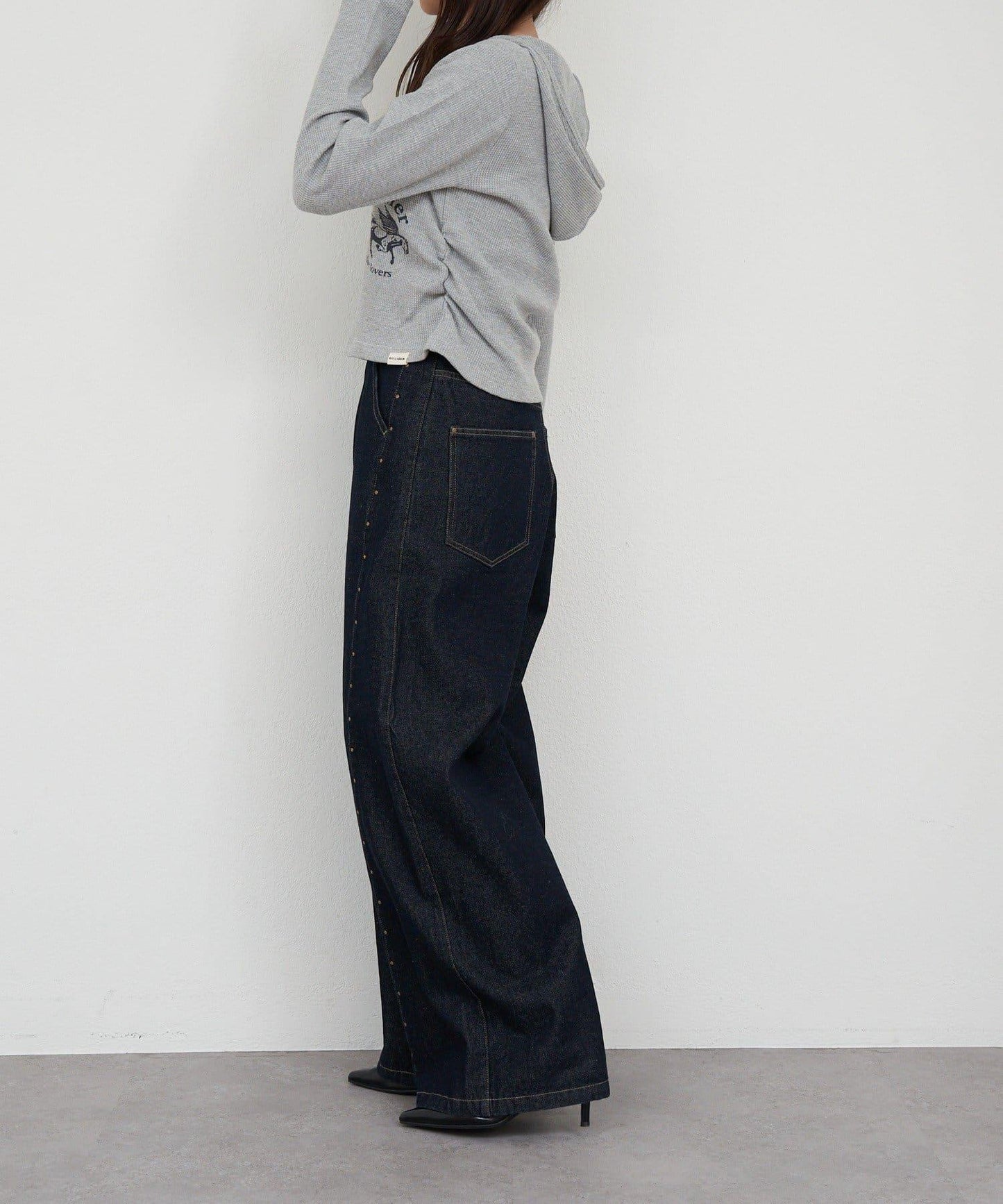 印花華夫格連帽T恤