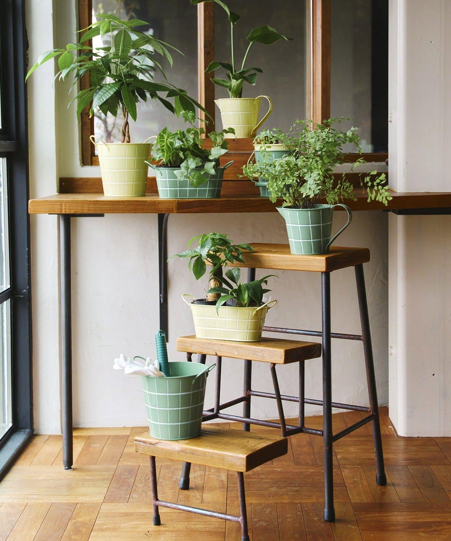 瓷磚圖案 橢圓形 馬口鐵 收納籃