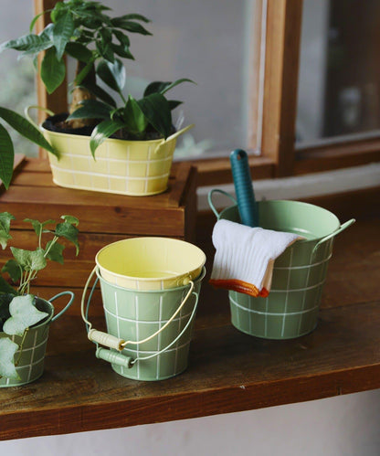 瓷磚圖案 橢圓形 馬口鐵 收納籃