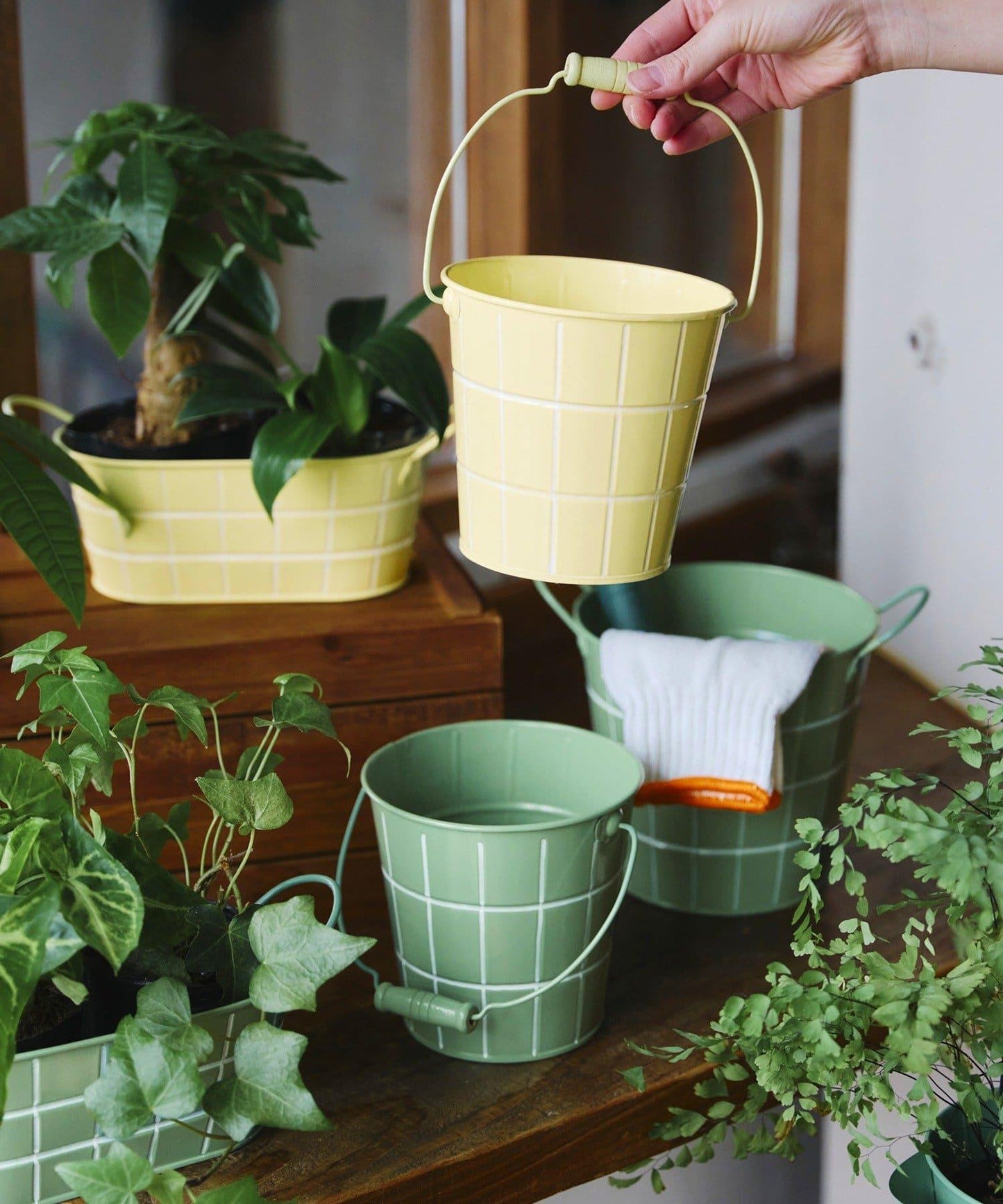 瓷磚圖案鐵皮水壺