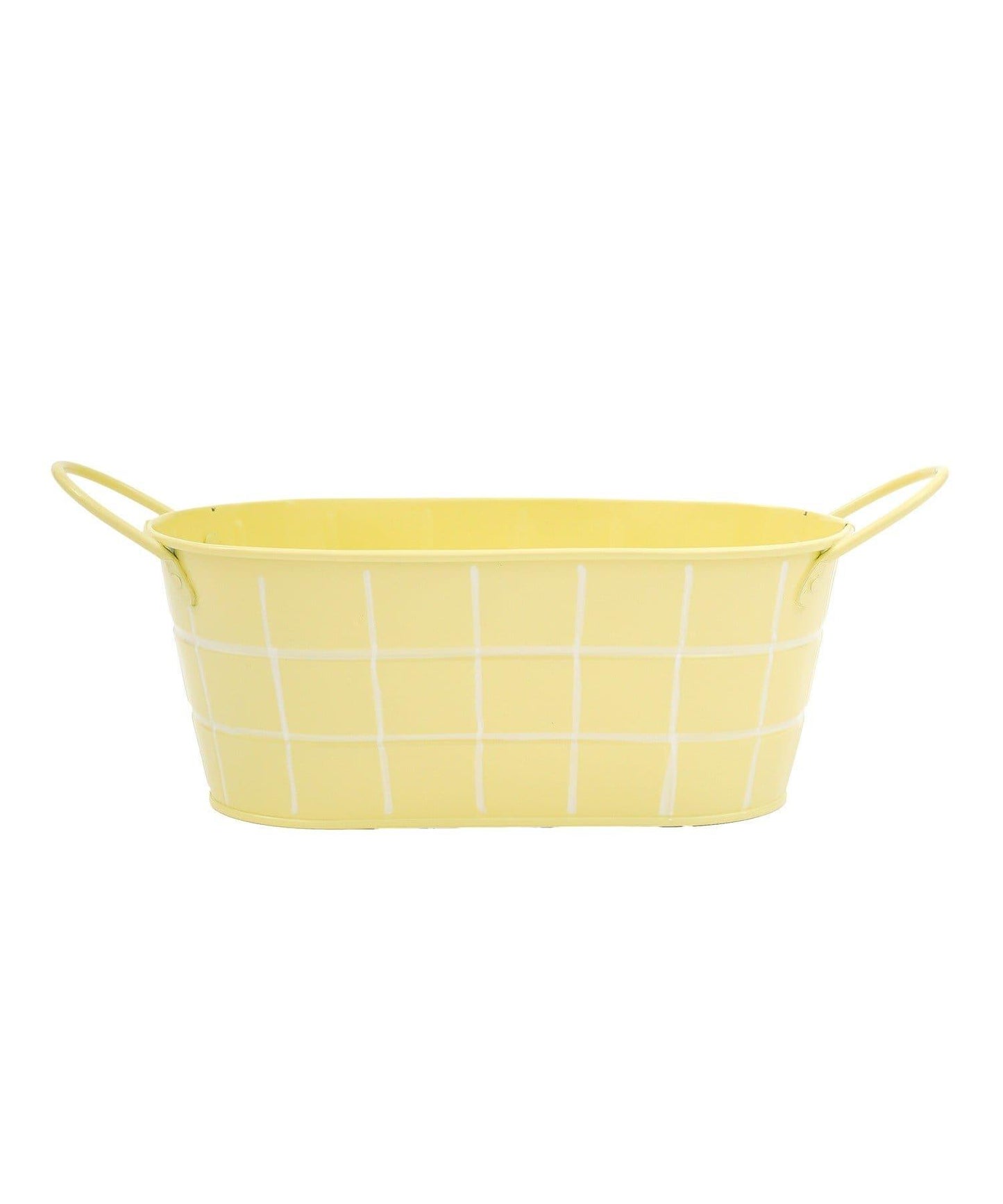 瓷磚圖案 橢圓形 馬口鐵 收納籃