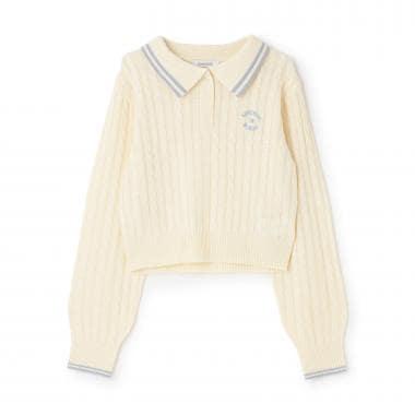 可水洗 麻花長袖 針織 POLO針織衫