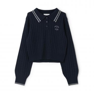 可水洗 麻花長袖 針織 POLO針織衫