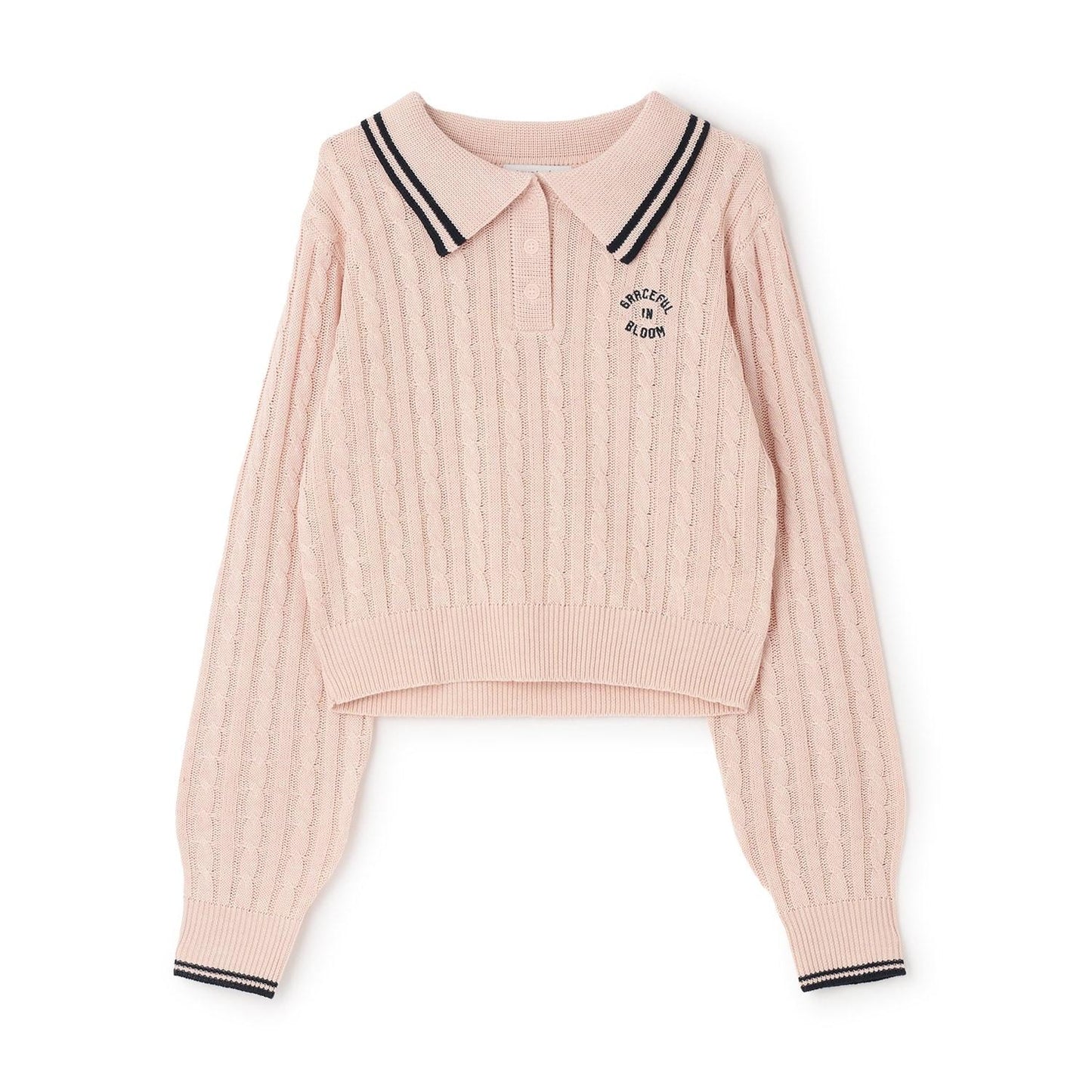 可水洗 麻花長袖 針織 POLO針織衫