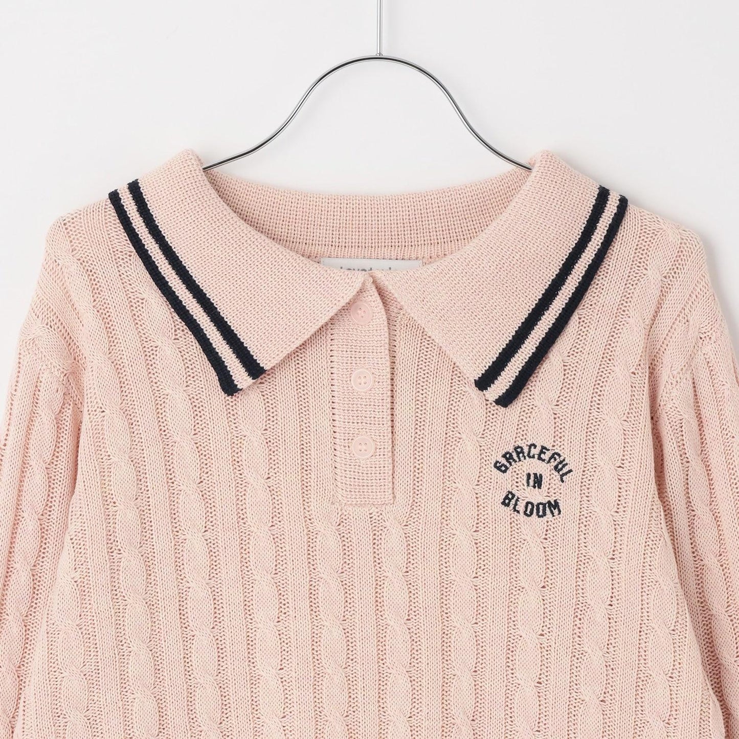 可水洗 麻花長袖 針織 POLO針織衫