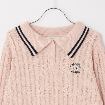 可水洗 麻花長袖 針織 POLO針織衫