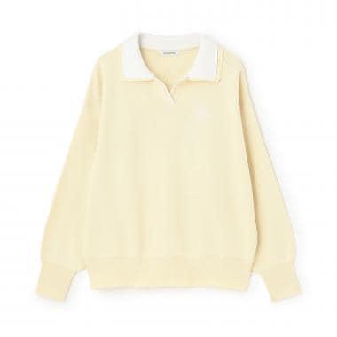 雙領開襟設計 彈力針織 針織上衣