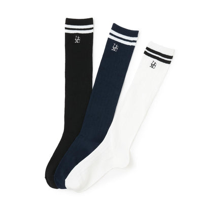 條紋羅紋高筒襪