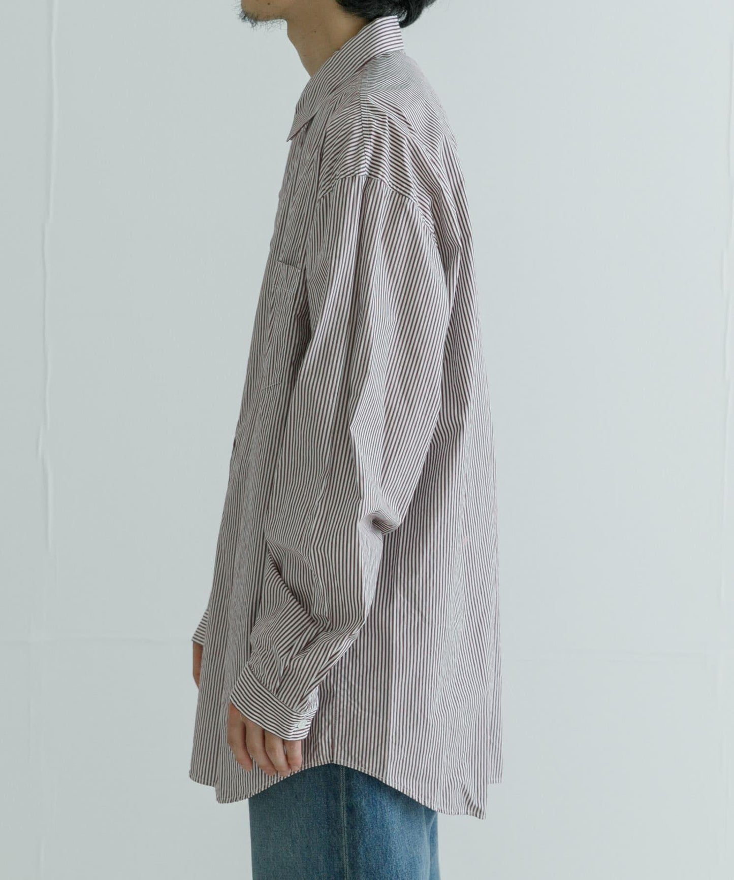 ATON GIZA STRIPE WASHED 襯衫