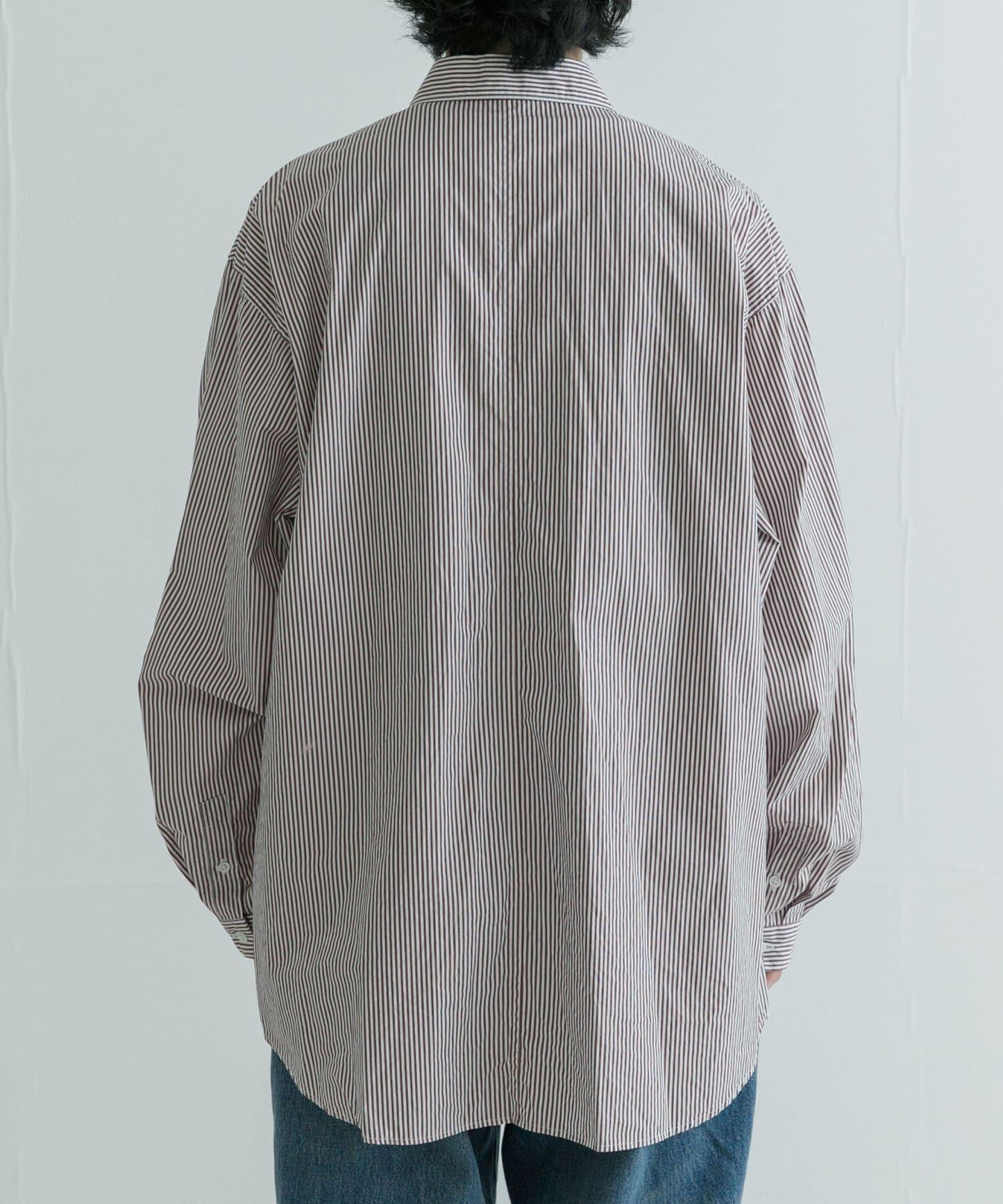 ATON GIZA STRIPE WASHED 襯衫