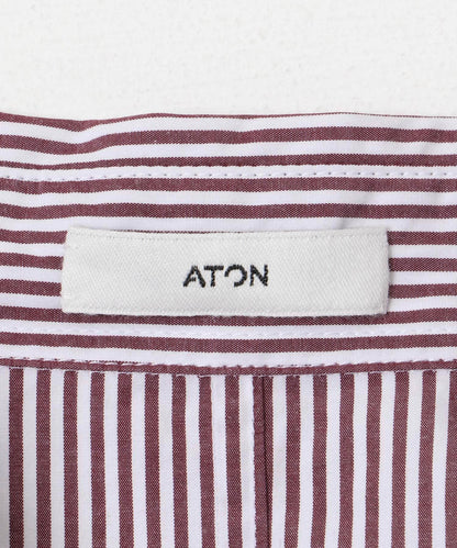 ATON GIZA STRIPE WASHED 襯衫