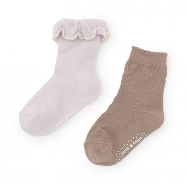 荷葉邊中筒襪 2P