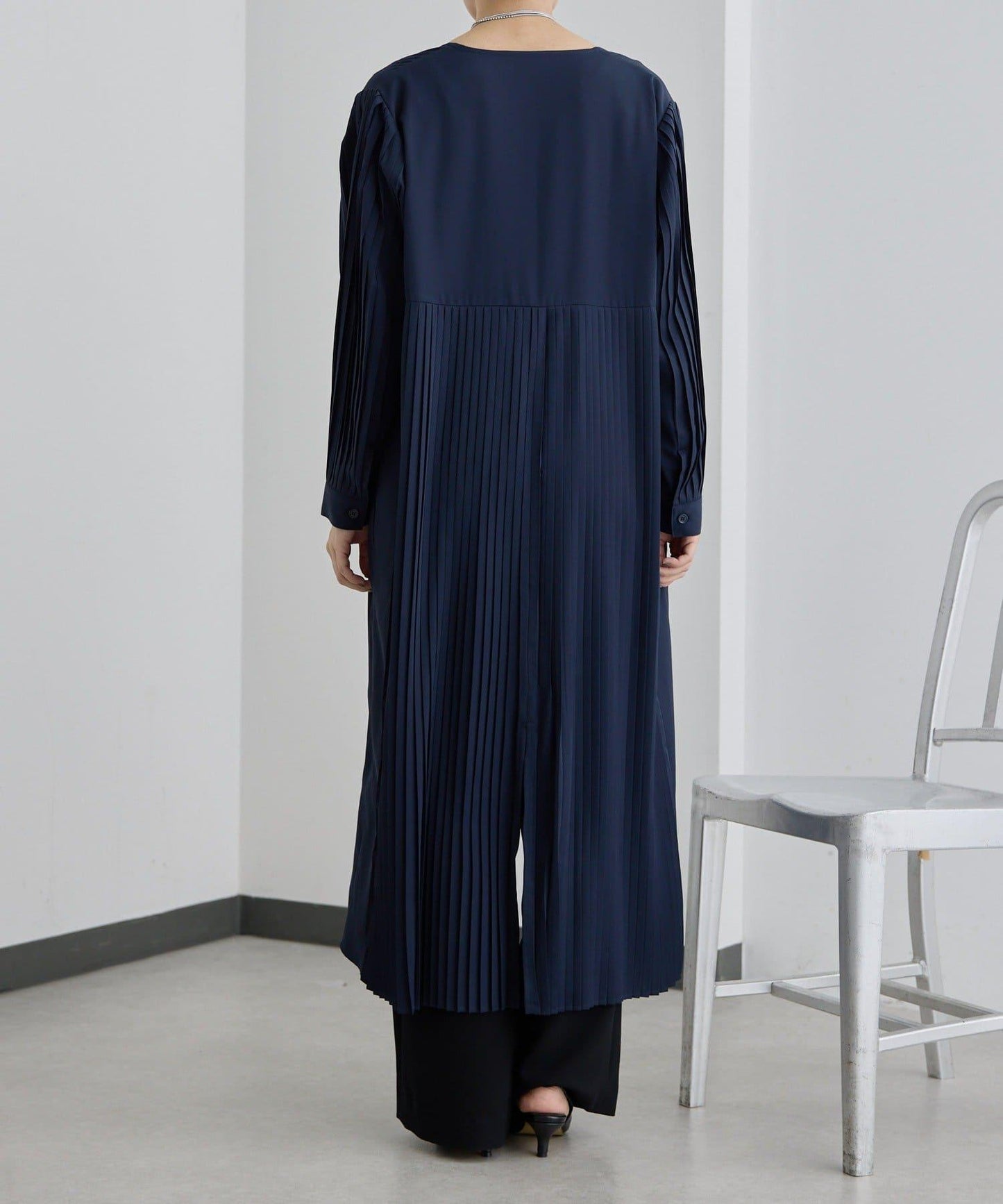 正式場合 V領褶皺 連衣裙 SUM1 STYLE款