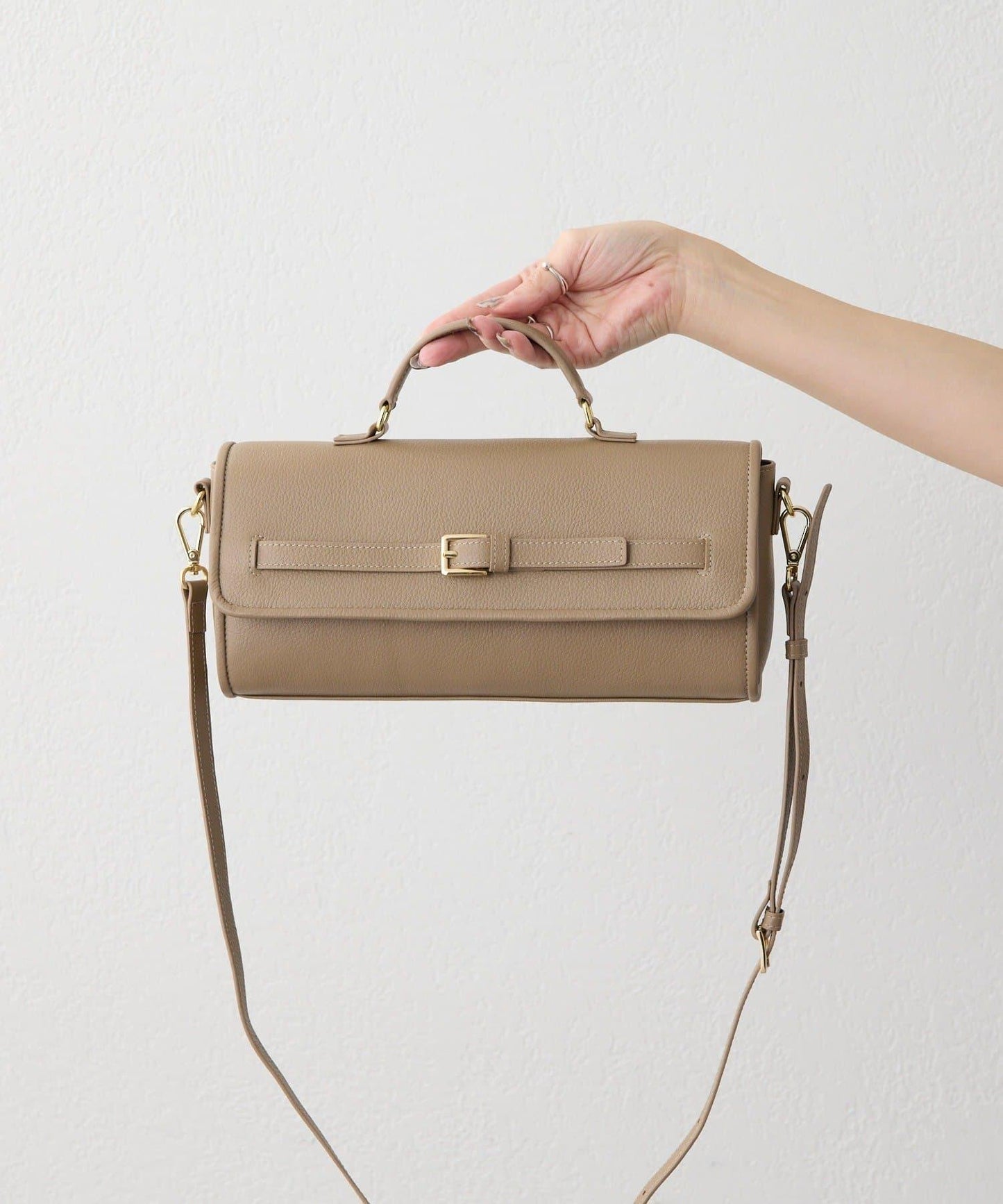 真皮輕量440g 腰帶翻蓋 單肩包