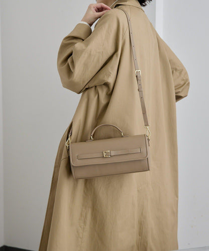 真皮輕量440g 腰帶翻蓋 單肩包