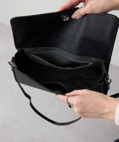 真皮輕量440g 腰帶翻蓋 單肩包