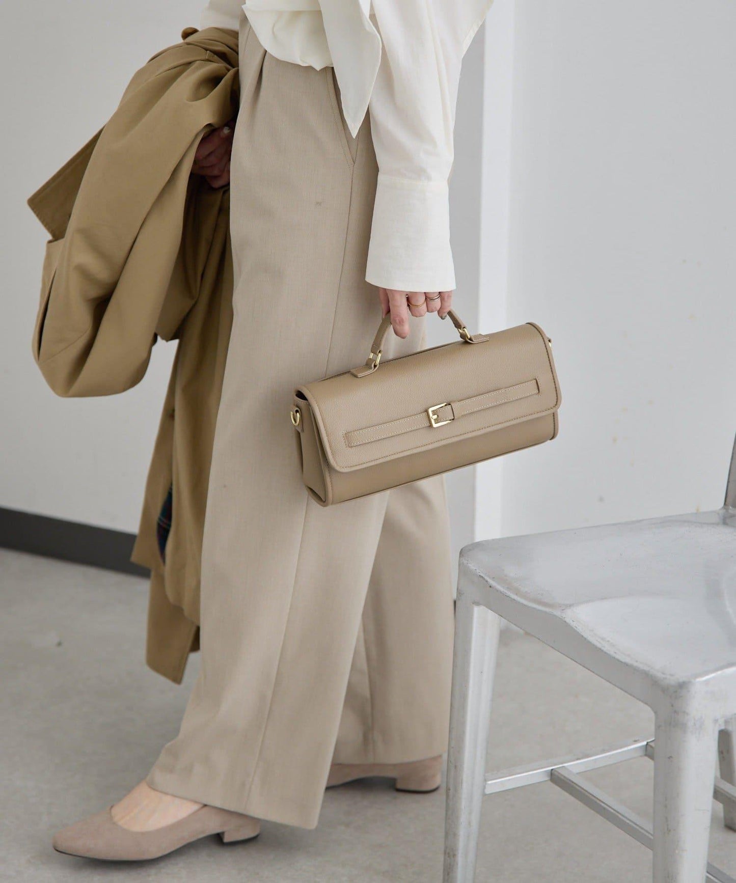 真皮輕量440g 腰帶翻蓋 單肩包