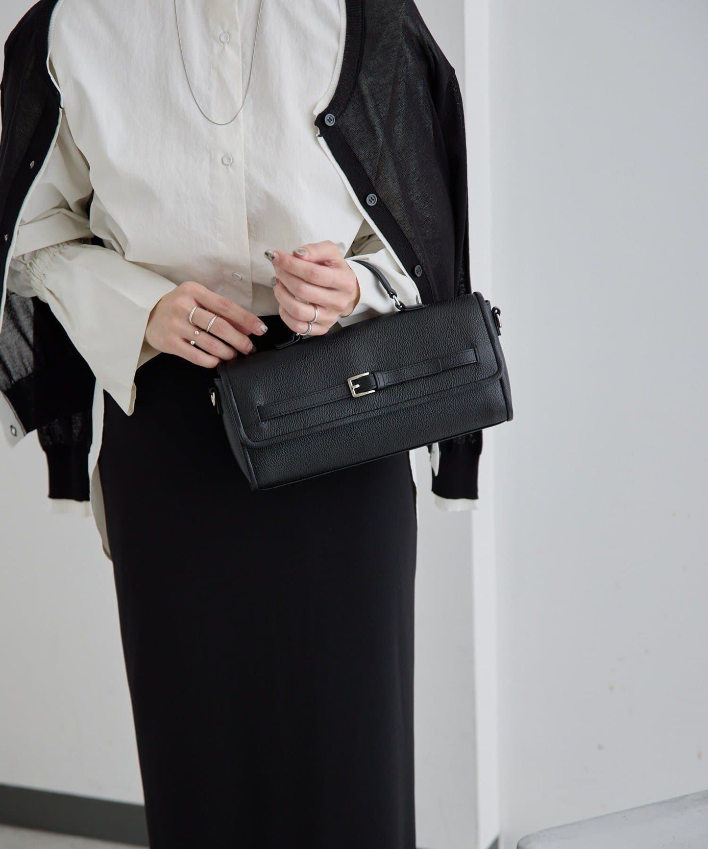 真皮輕量440g 腰帶翻蓋 單肩包