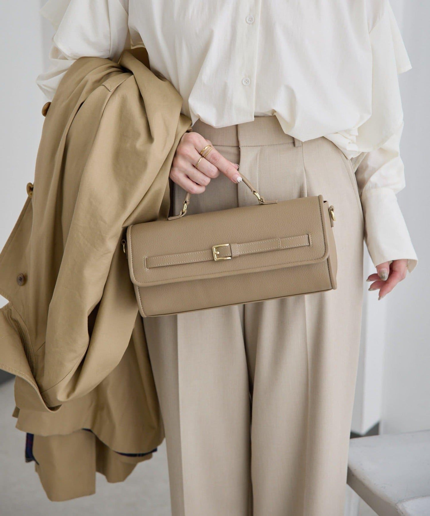 真皮輕量440g 腰帶翻蓋 單肩包