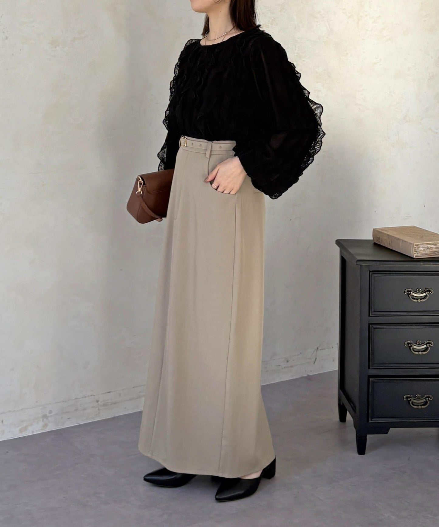 波浪荷葉邊設計 襯衫