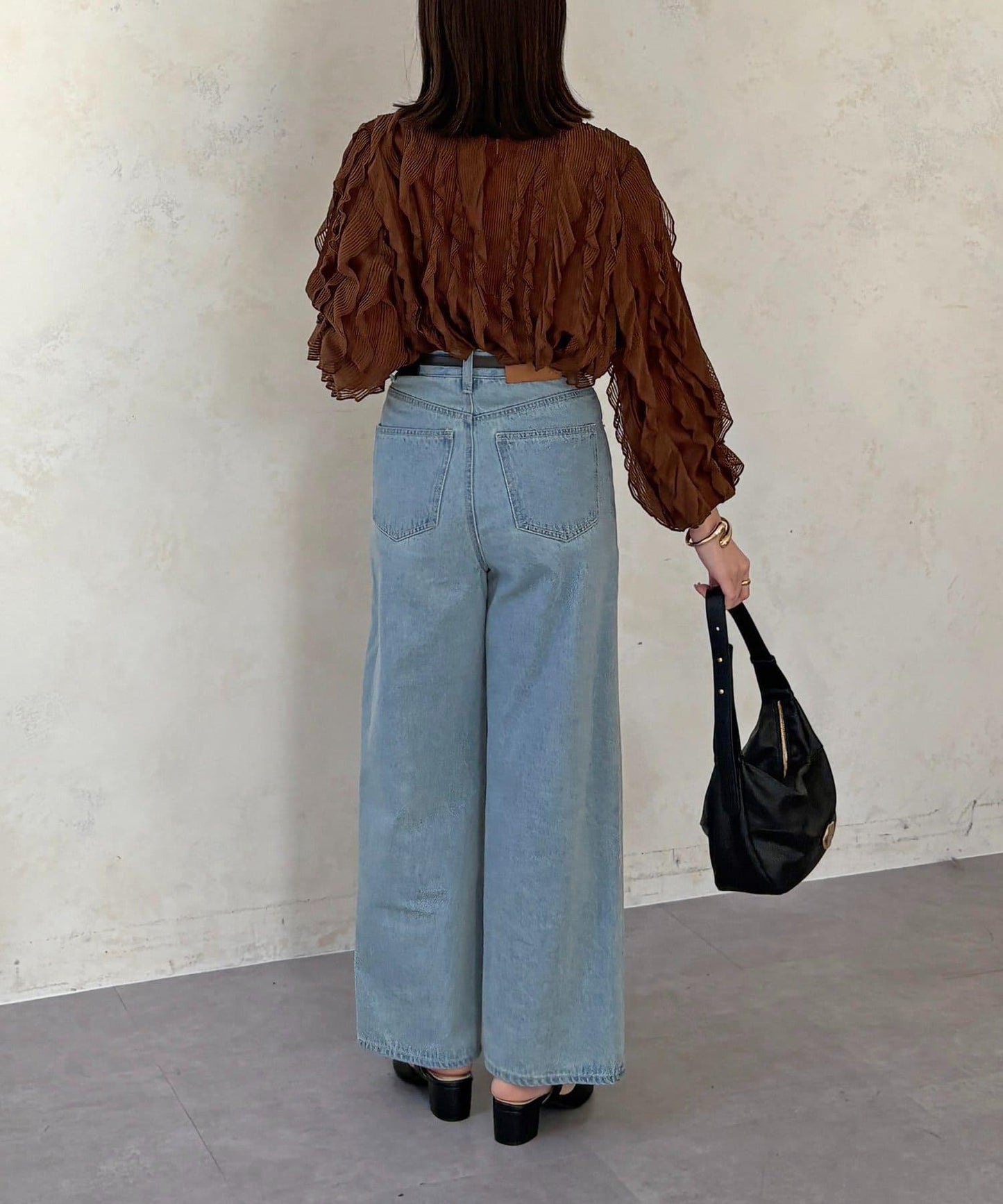 波浪荷葉邊設計 襯衫