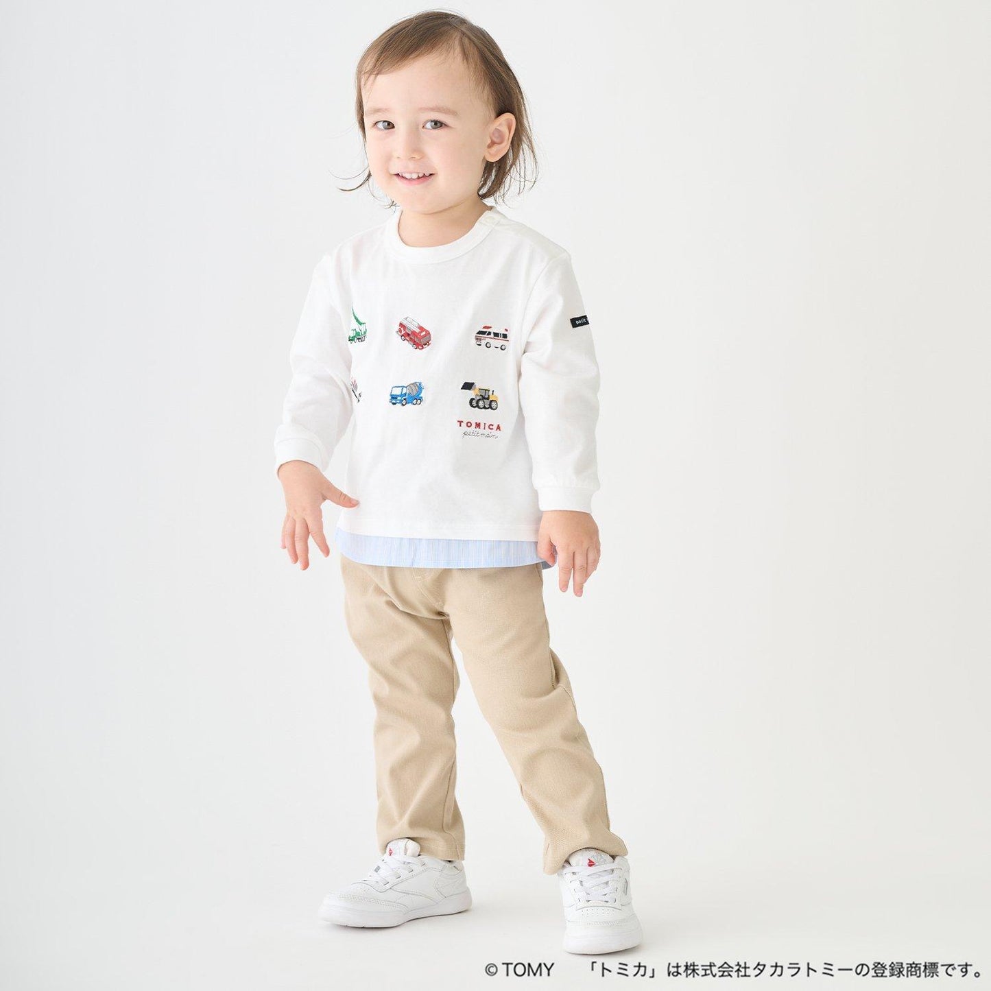 TOMICA・ANIA 襯衫下襬設計 長袖T恤