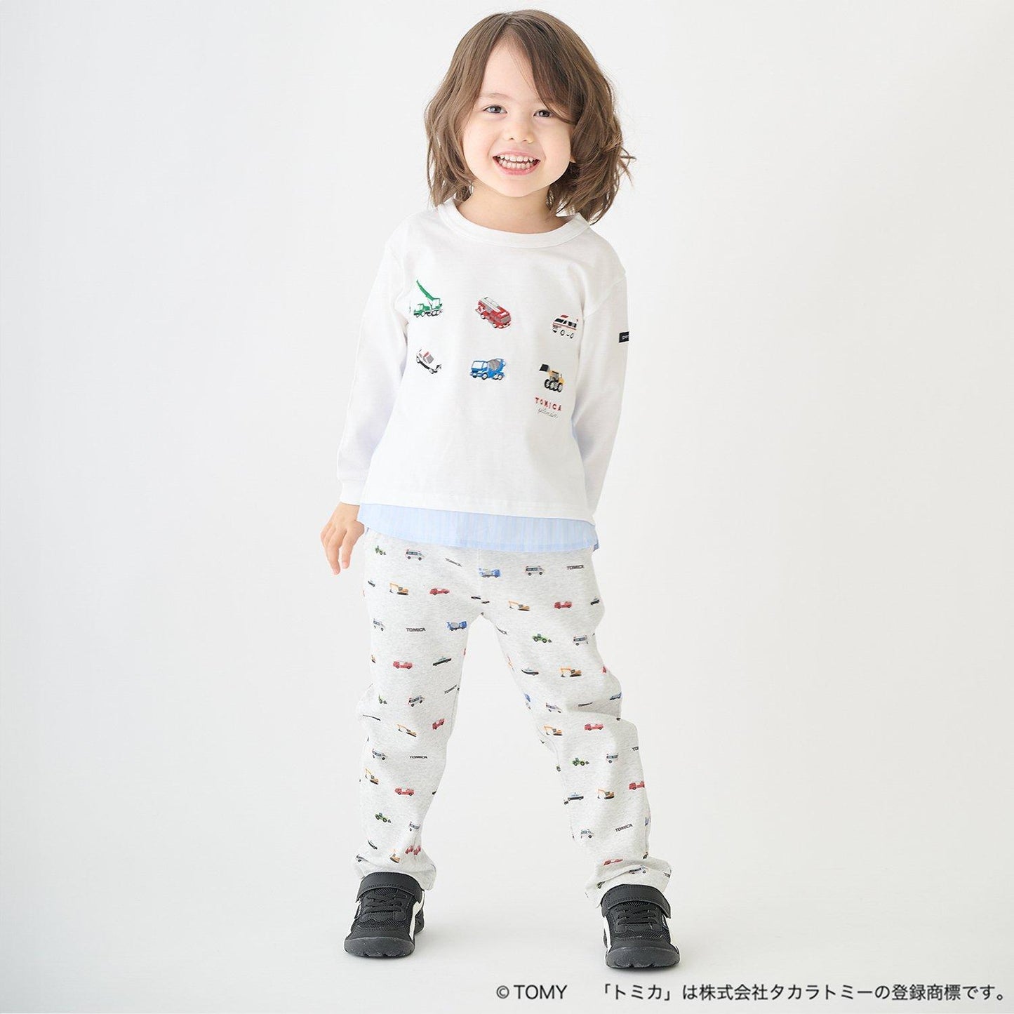 TOMICA・ANIA 襯衫下襬設計 長袖T恤