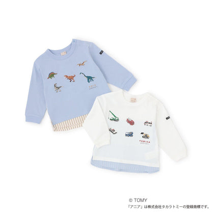 TOMICA・ANIA 襯衫下襬設計 長袖T恤