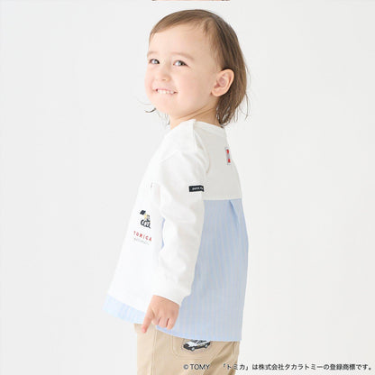 TOMICA・ANIA 襯衫下襬設計 長袖T恤