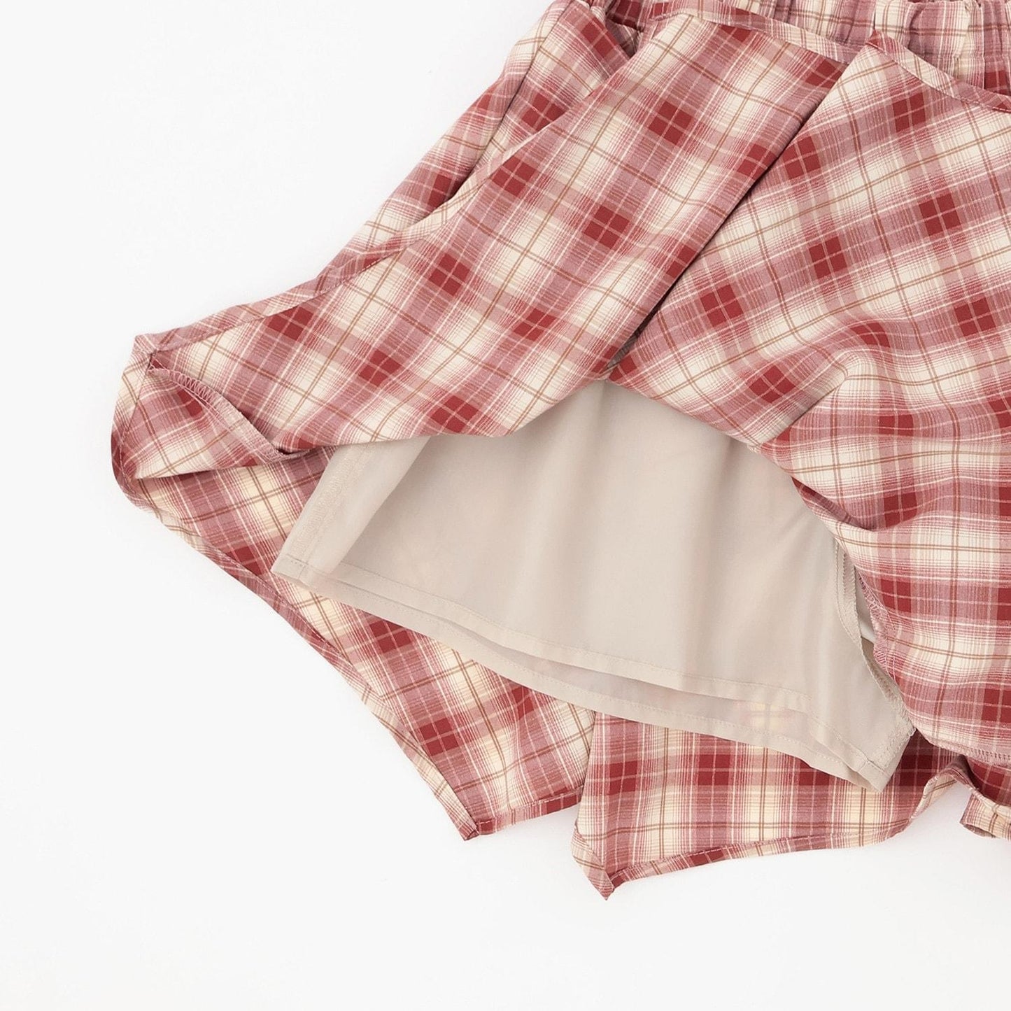 LTXC 格紋腰間繫帶風裙褲