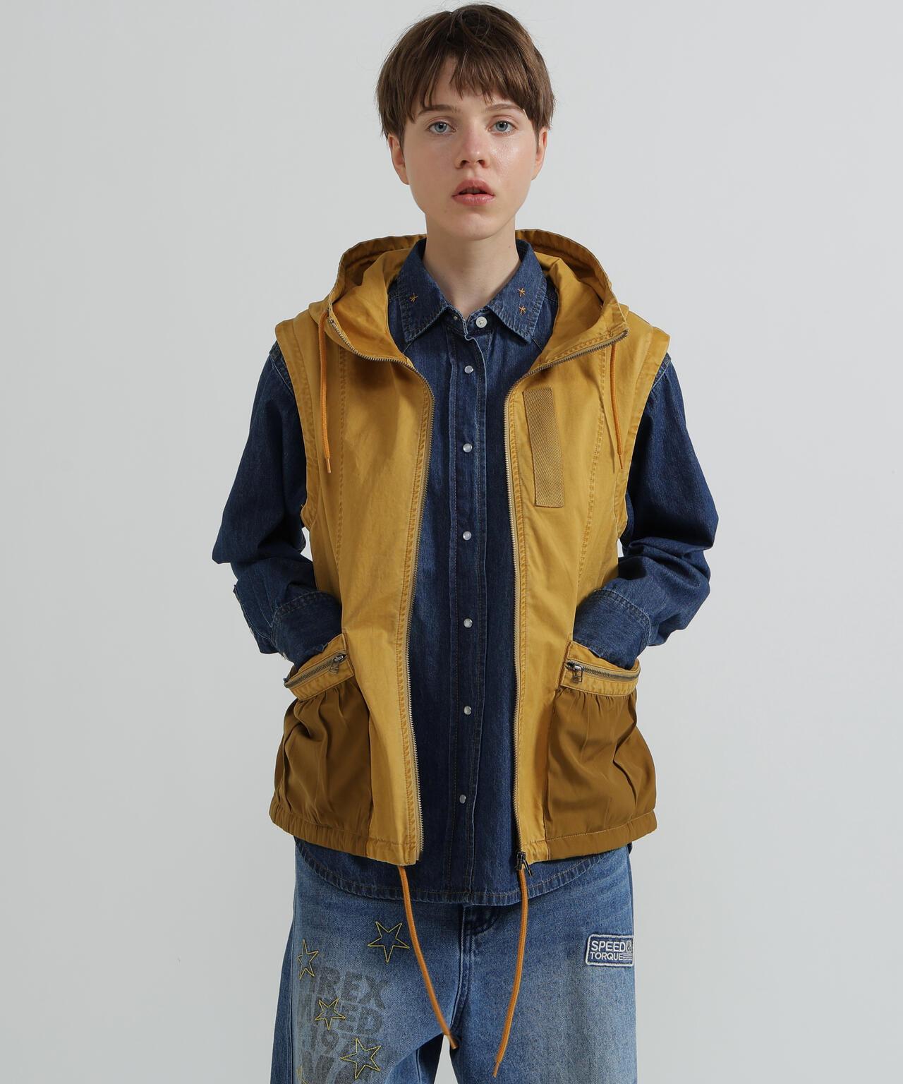 《WOMAN》 MILITARY ZIP POCKET DETACHABLE JACKET 夾克