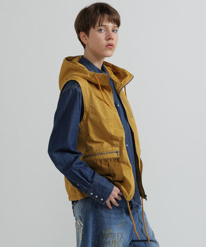 《WOMAN》 MILITARY ZIP POCKET DETACHABLE JACKET 夾克