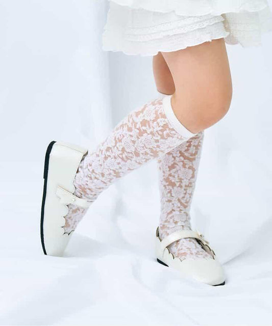 透膚蕾絲長筒襪