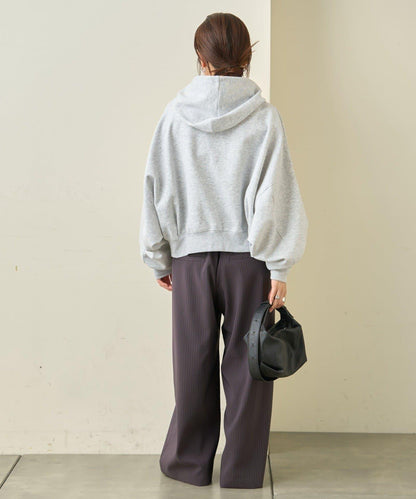 雙腰設計 闊腿 休閒西裝褲