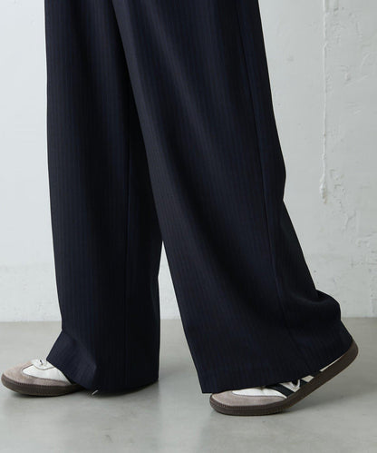 雙腰設計 闊腿 休閒西裝褲