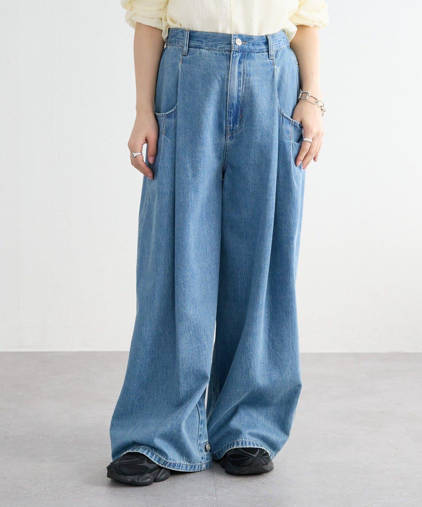 《FRIPIER》 抽褶口袋設計 牛仔褲