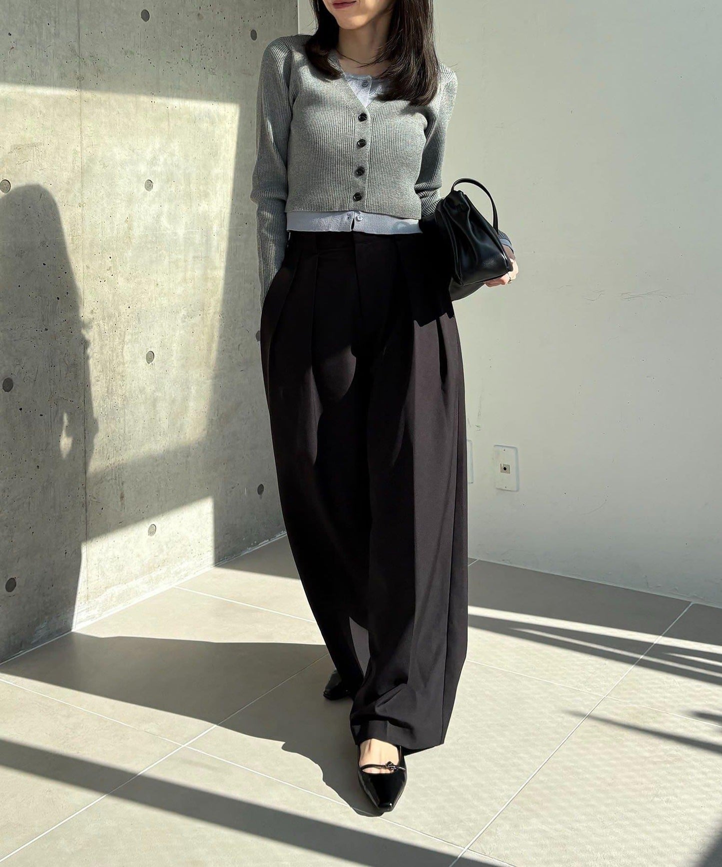 雙色疊穿感針織開衫